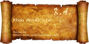 Khon Antónia névjegykártya