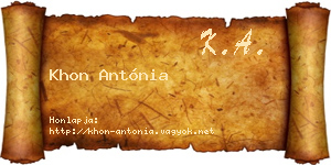 Khon Antónia névjegykártya