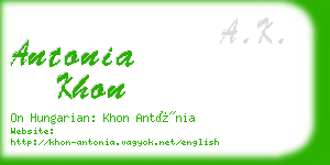 antonia khon business card